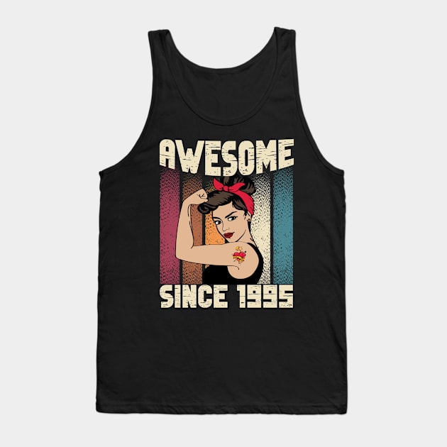 Awesome since 1995,27th Birthday Gift women 27 years old Birthday Tank Top by JayD World